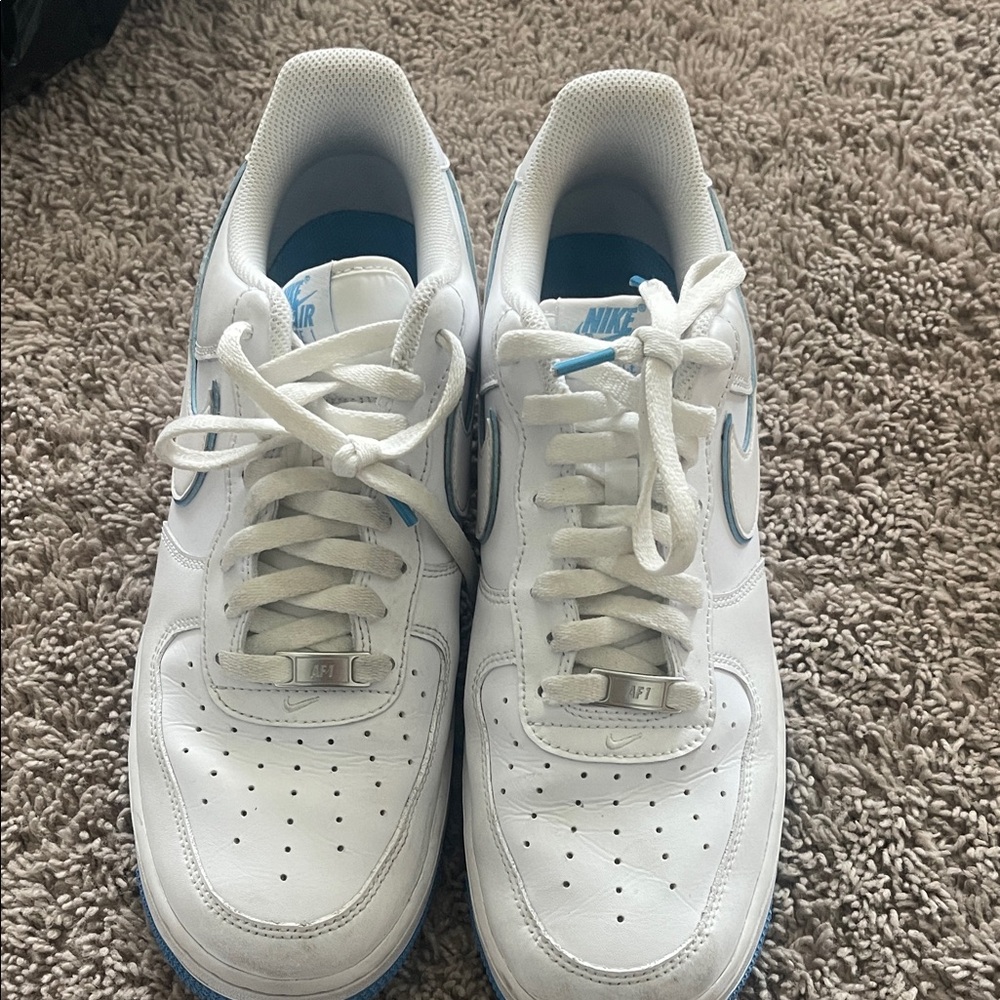 Nike White and Blue Athletic Shoes
